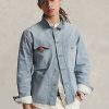 Blue Men’s Ralph Lauren Micro-Check Indigo Denim Jackets