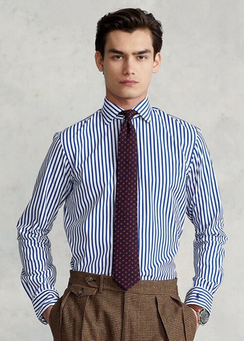 Blue Men’s Ralph Lauren Regent Custom Fit Striped Poplin Formal Shirts Blue Men’s Ralph Lauren Regent Custom Fit Striped Poplin Formal Shirts