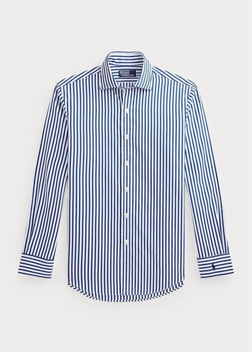 Blue Men’s Ralph Lauren Regent Custom Fit Striped Poplin Formal Shirts Blue Men’s Ralph Lauren Regent Custom Fit Striped Poplin Formal Shirts