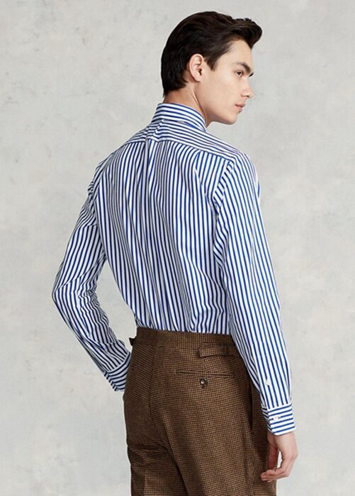 Blue Men’s Ralph Lauren Regent Custom Fit Striped Poplin Formal Shirts Blue Men’s Ralph Lauren Regent Custom Fit Striped Poplin Formal Shirts