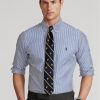 Blue Men’s Ralph Lauren Slim Fit Striped Poplin Formal Shirts Blue Men’s Ralph Lauren Slim Fit Striped Poplin Formal Shirts