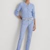 Blue Women’s Ralph Lauren Coated Mid-Rise Straight Ankle Jeans