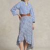 Blue Women’s Ralph Lauren Floral Ruffled Crepe Skirts