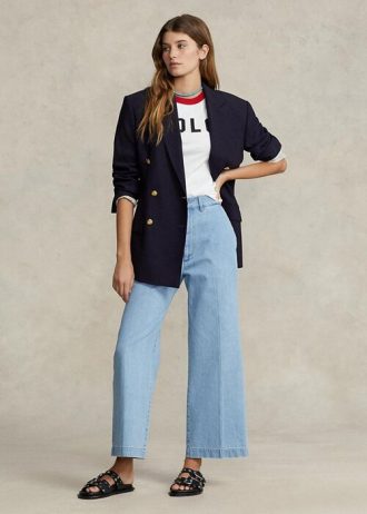 Blue Women’s Ralph Lauren High-rise Wide-leg Cropped Jeans