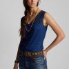 Blue Women’s Ralph Lauren Indigo Crochet-trim Camisole  Tops