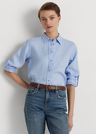 Blue Women’s Ralph Lauren Linen   Shirts