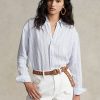 Blue Women’s Ralph Lauren Relaxed Fit Striped Linen Shirts Blue Women’s Ralph Lauren Relaxed Fit Striped Linen Shirts