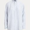 Blue Women’s Ralph Lauren Relaxed Fit Striped Linen Shirts Blue Women’s Ralph Lauren Relaxed Fit Striped Linen Shirts