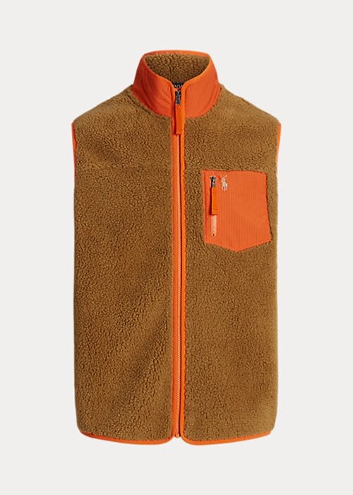 Brown Men’s Ralph Lauren Bonded Pile Fleece Vest Brown Men’s Ralph Lauren Bonded Pile Fleece Vest