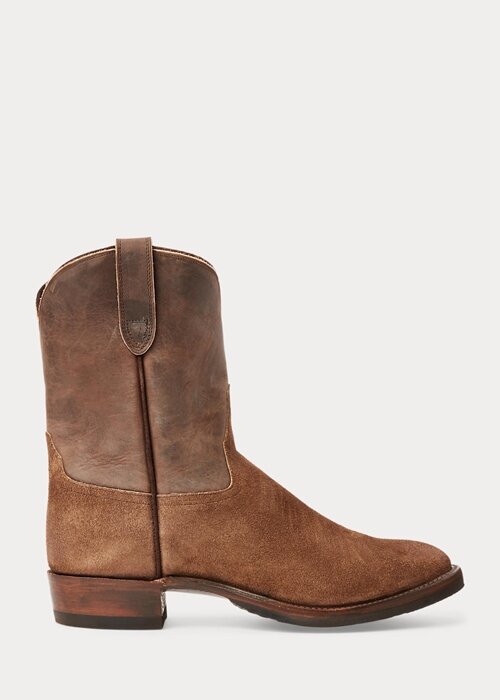 Brown Men’s Ralph Lauren Roughout Suede & Leather Boots Brown Men’s Ralph Lauren Roughout Suede & Leather Boots