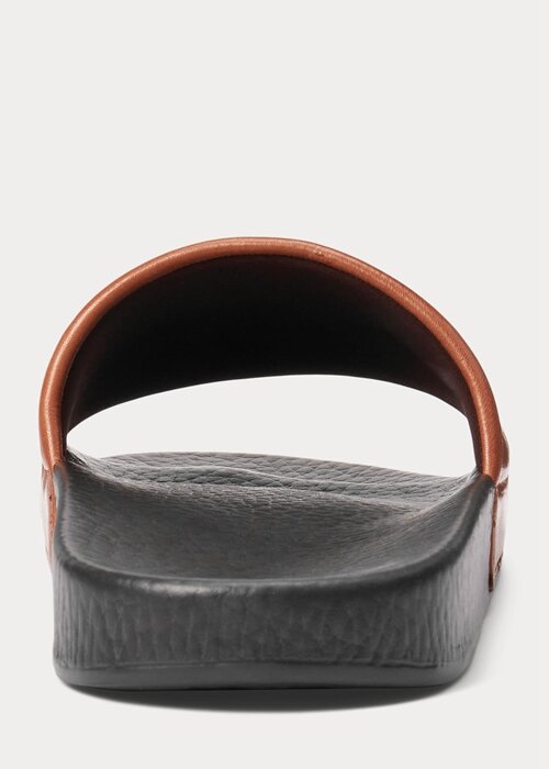Brown Men’s Ralph Lauren Signature Pony Leather Slippers Brown Men’s Ralph Lauren Signature Pony Leather Slippers