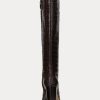 Brown Women’s Ralph Lauren Ashlynn Embossed Leather Boots
