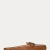 Brown Women’s Ralph Lauren Brynn Burnished Leather Driver Flat Shoes