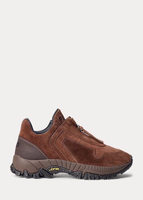 Brown Women’s Ralph Lauren Grayson Calf-Suede Zip Sneakers Brown Women’s Ralph Lauren Grayson Calf-Suede Zip Sneakers