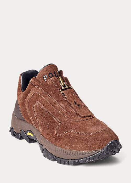 Brown Women’s Ralph Lauren Grayson Calf-Suede Zip Sneakers Brown Women’s Ralph Lauren Grayson Calf-Suede Zip Sneakers