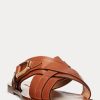 Brown Women’s Ralph Lauren Jacie Calfskin Stirrup Sandals