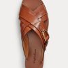 Brown Women’s Ralph Lauren Jacie Calfskin Stirrup Sandals