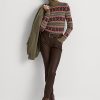 Brown Women’s Ralph Lauren Nappa Leather Skinny Ankle Pants