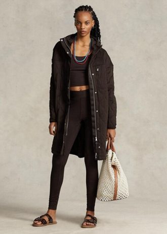Brown Women’s Ralph Lauren Oversize Quilted Hooded  Coats