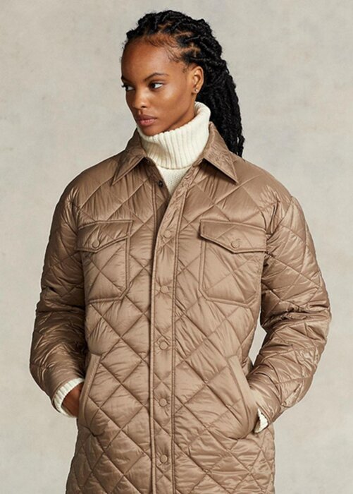 Brown Women’s Ralph Lauren Oversize Water-repellent Quilted Coats Brown Women’s Ralph Lauren Oversize Water-repellent Quilted Coats