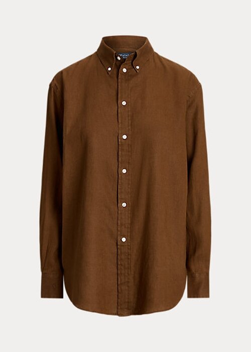 Brown Women’s Ralph Lauren Relaxed Fit Linen Shirts Brown Women’s Ralph Lauren Relaxed Fit Linen Shirts
