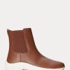 Brown Women’s Ralph Lauren Rylee Burnished Leather Slip-On Sneakers
