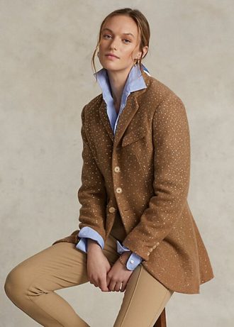 Brown Women’s Ralph Lauren Sequined Herringbone- Jackets