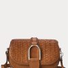 Brown Women’s Ralph Lauren Woven Calfskin Welington Shoulder Bags