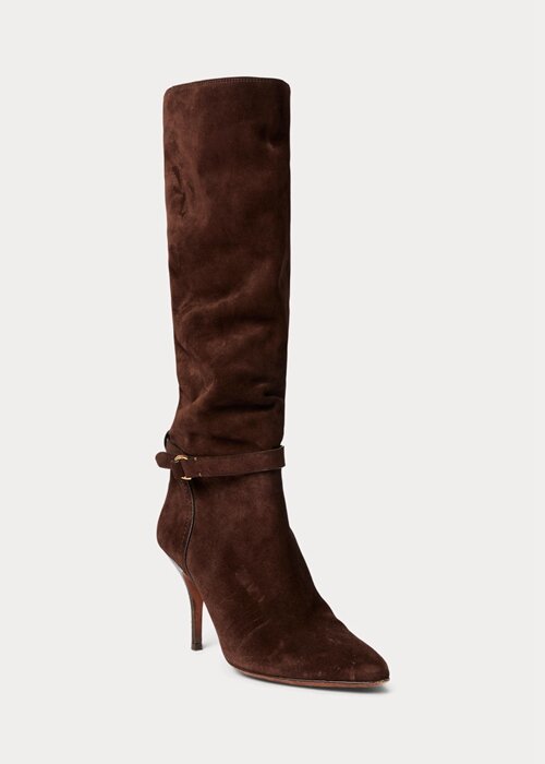 Chocolate Women’s Ralph Lauren Zoe Tall Sueded Calfskin Boots Chocolate Women’s Ralph Lauren Zoe Tall Sueded Calfskin Boots