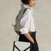 Cream/Black Women’s Ralph Lauren Polo ID Suede Envelope Crossbody Bags
