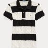 Cream / Black Women’s Ralph Lauren Slim Fit Cable-Knit Polo Shirts