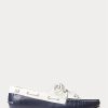 Cream / Navy Men’s Ralph Lauren Merton Two-Tone Leather Casual Shoes