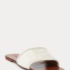 Cream Women’s Ralph Lauren Andela Calf-Suede Sandals
