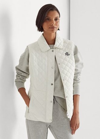 Cream Women’s Ralph Lauren Diamond-Quilted Vest