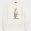 Cream Women’s Ralph Lauren Polo Bear Fleece Crewneck Sweatshirts