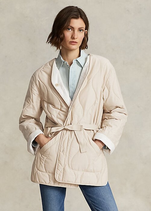 Cream Women’s Ralph Lauren Reversible Quilted Ripstop Jackets Cream Women’s Ralph Lauren Reversible Quilted Ripstop Jackets