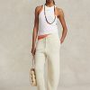 Cream Women’s Ralph Lauren Rib-Knit Cashmere-Wool Sweater Pants