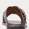 Dark Brown Men’s Ralph Lauren Welington Calfskin Slippers