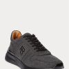 Dark Grey Men’s Ralph Lauren Ethan Wool Flannel Sneakers Dark Grey Men’s Ralph Lauren Ethan Wool Flannel Sneakers