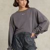 Dark Grey Women’s Ralph Lauren Oversize Stretch-Blend Fleece Sweatshirts Dark Grey Women’s Ralph Lauren Oversize Stretch-Blend Fleece Sweatshirts