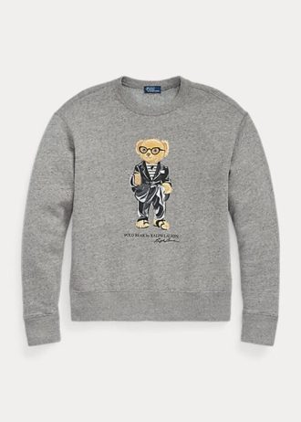 Dark Grey Women’s Ralph Lauren Polo Bear Fleece Crewneck Sweatshirts