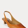 Dark Yellow Women’s Ralph Lauren Kels Leather Slingback Heels Dark Yellow Women’s Ralph Lauren Kels Leather Slingback Heels