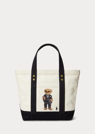ecru black women s ralph lauren canvas small polo bear tote bags 1 330x462 - Ecru/Black Women's Ralph Lauren Canvas Small Polo Bear Tote Bags