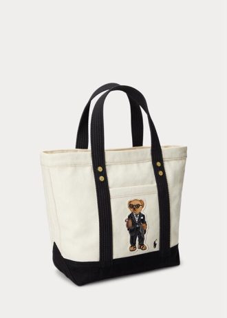 ecru black women s ralph lauren canvas small polo bear tote bags 2 330x462 - Ecru/Black Women's Ralph Lauren Canvas Small Polo Bear Tote Bags
