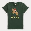 Green Women’s Ralph Lauren Equestrian Appliqué Logo Jersey T Shirts