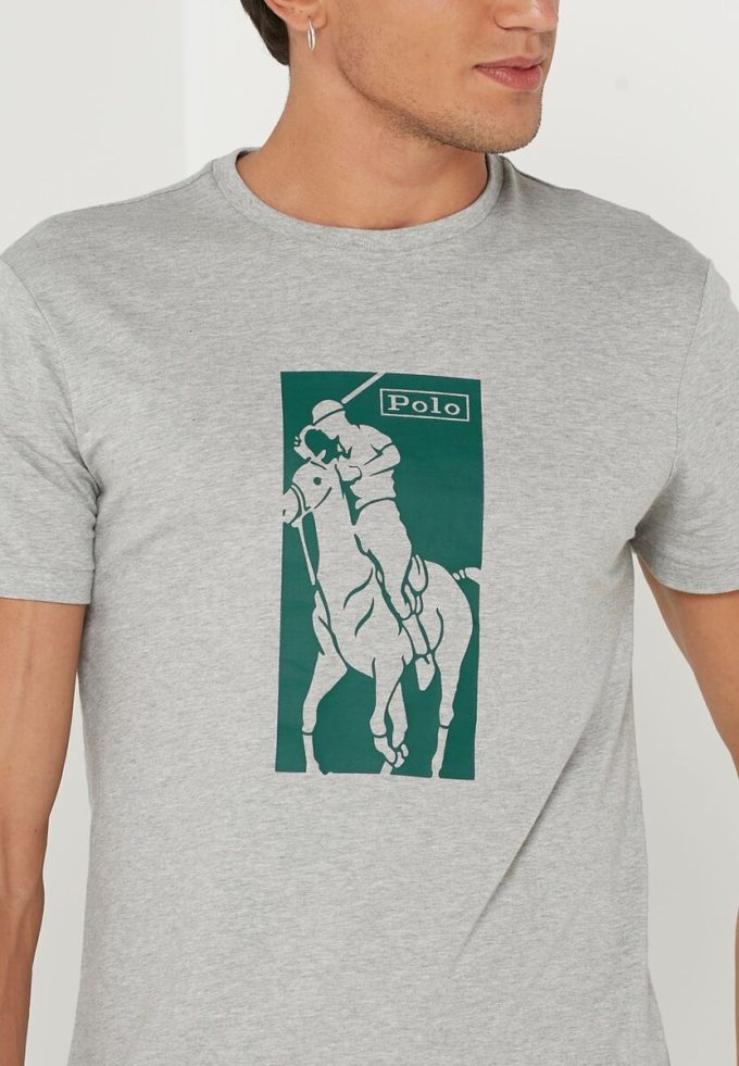 Grey Men’s Ralph Lauren Printed Crew Neck T Shirts