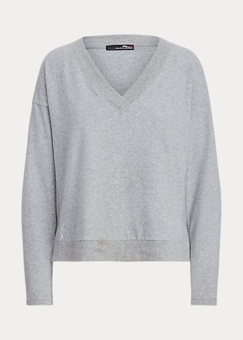 Grey Women’s Ralph Lauren Jersey V-Neck Sweatshirts Grey Women’s Ralph Lauren Jersey V-Neck Sweatshirts