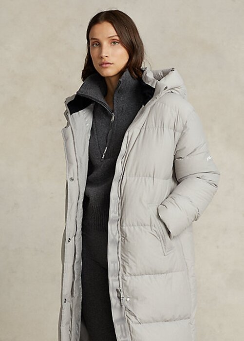 Grey Women’s Ralph Lauren Water-Resistant Down Hooded Coats Grey Women’s Ralph Lauren Water-Resistant Down Hooded Coats
