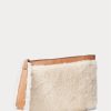 Honey/Cream Women’s Ralph Lauren Shearling Envelope Handbag