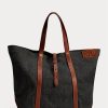 Indigo Women’s Ralph Lauren Leather-Trim Denim Tote Bags